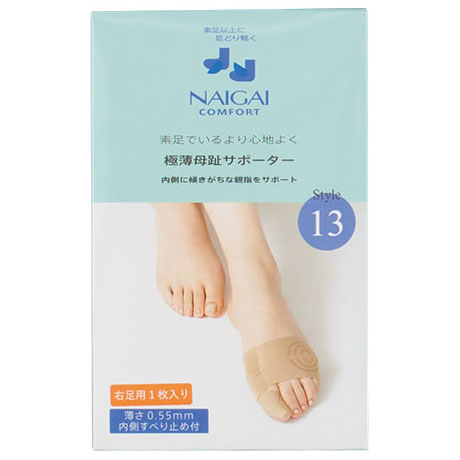 婦人 極薄母趾サポーター（内側すべり止め付） 