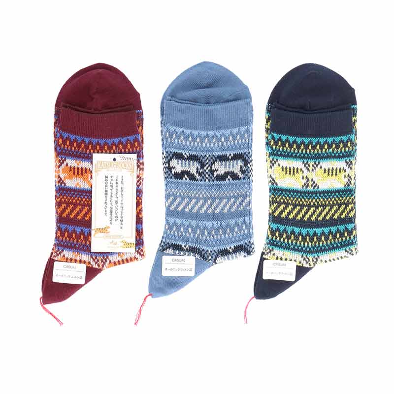 紳士 KATSUGI ゲンカツギSOCKS トラ柄 オーガニックコットン混 <img src='/banner_images/banner_0000000180.gif'>