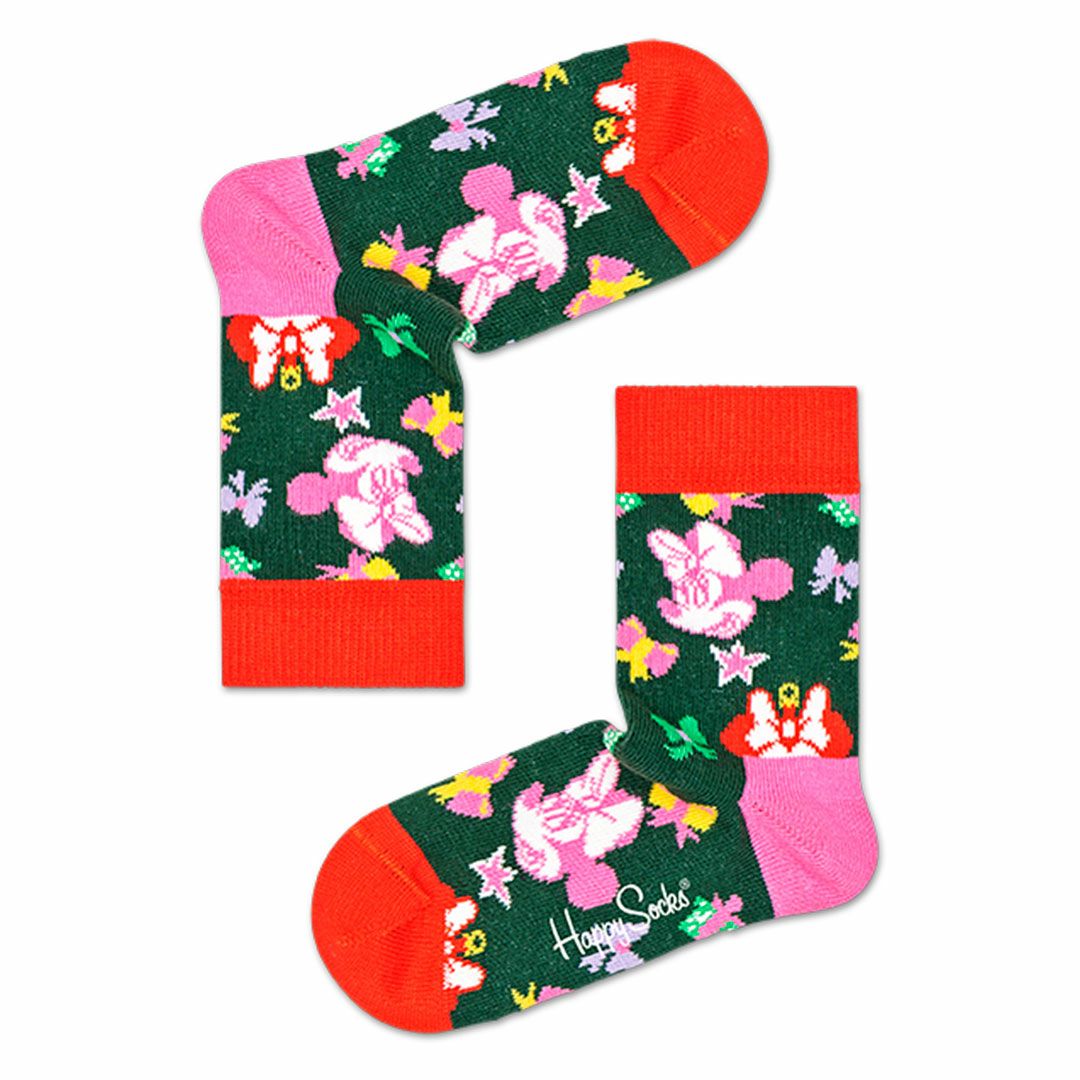 【Limited】Happy Socks × Disney ( ディズニー ) Happy Minnie Sock （ ハッピー ミニー ソック ） 子供 クルー丈 ソックス