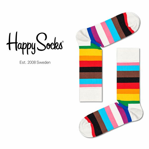 PRIDE STRIPE （ プライド ストライプ ） クルー丈 ソックス 靴下 紳士 メンズ ＆ レディース