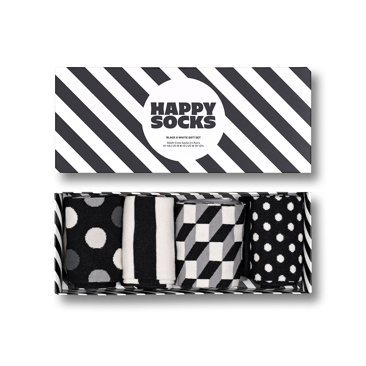 【23FW MAIN】 【4足セット】 Classic Black & White （ クラシック ブラック アンド ホワイト ）クルー丈 ソックス 靴下 ユニセックス メンズ ＆ レディース 10203513