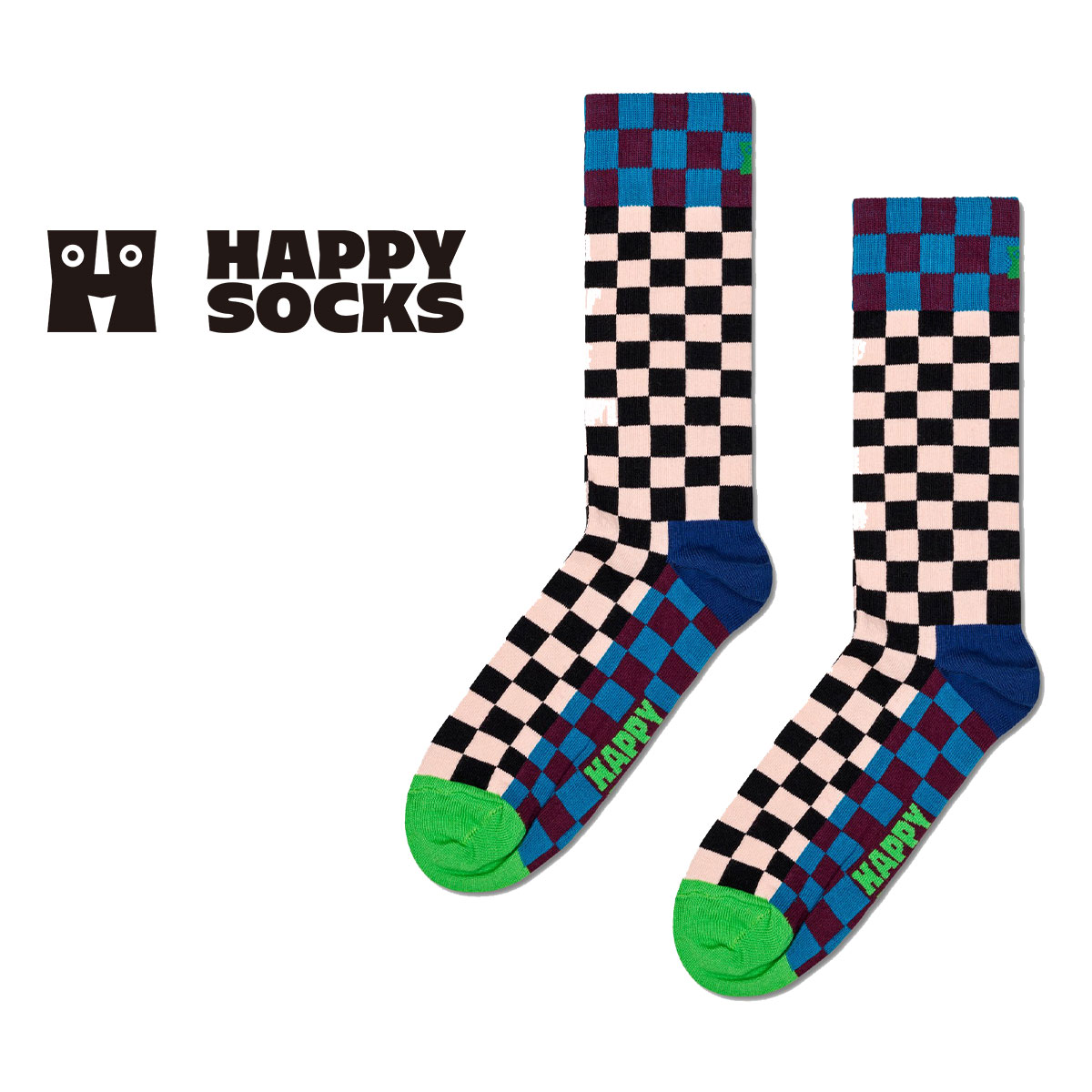 【23FW MAIN】 Checkerboard （ チェッカーボード ）クルー丈 ソックス 靴下 ユニセックス メンズ ＆ レディース 10231095
