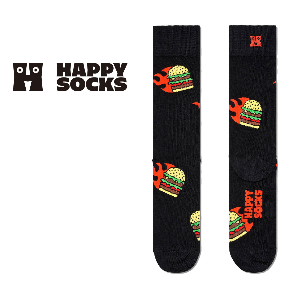 【23FW MAIN】 Flaming Burger （ フレーミング バーガー ）クルー丈 ソックス 靴下 ユニセックス メンズ ＆ レディース 10231107