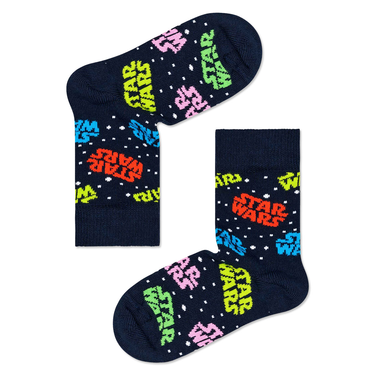 【23FW コラボ/KIDS】【Limited】 Happy Socks×Star Wars(スターウォーズ) ロゴ Kids Sock 子供 クルー丈 ソックス
