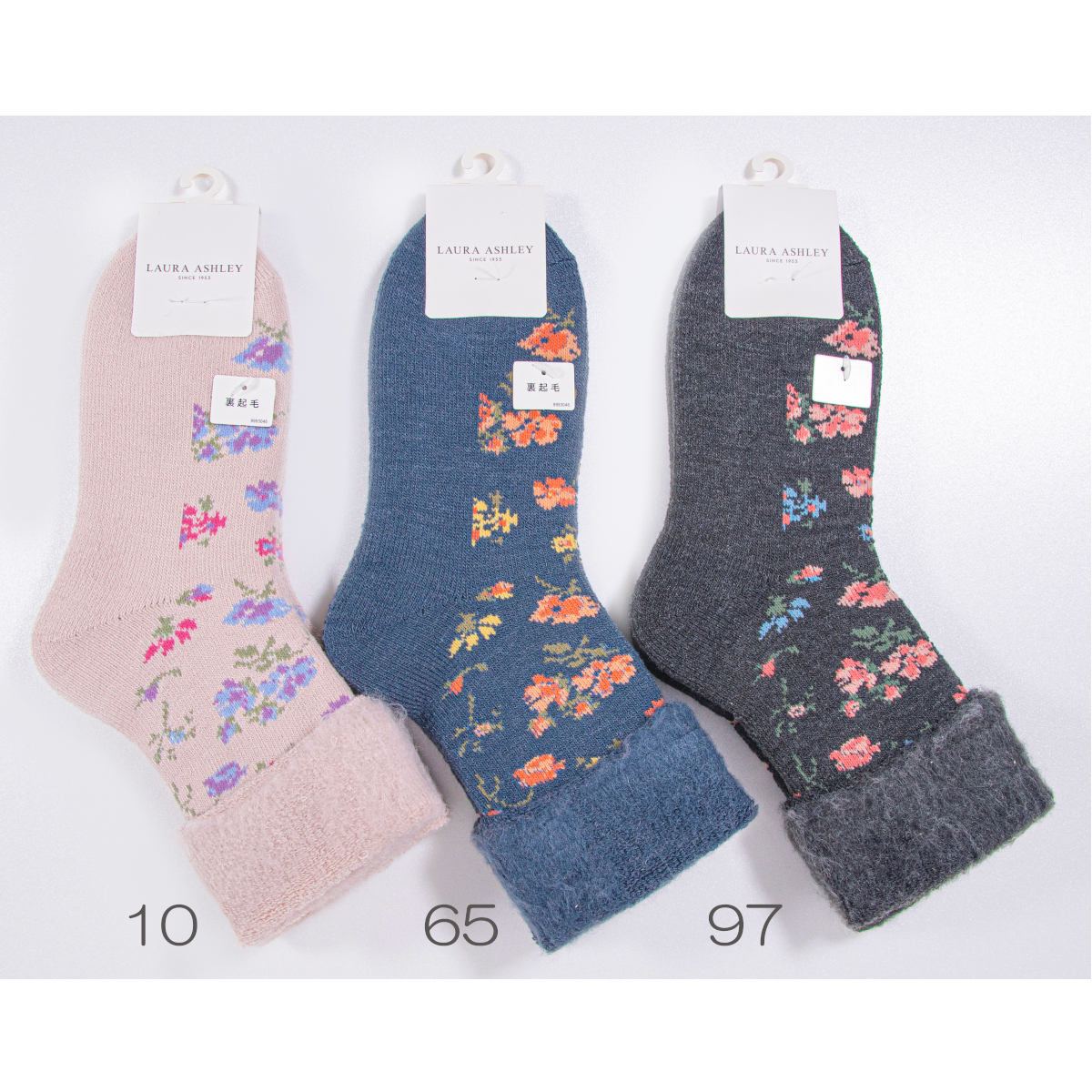毛混 Shrophire Posy レディース クルー丈 ルームソックス