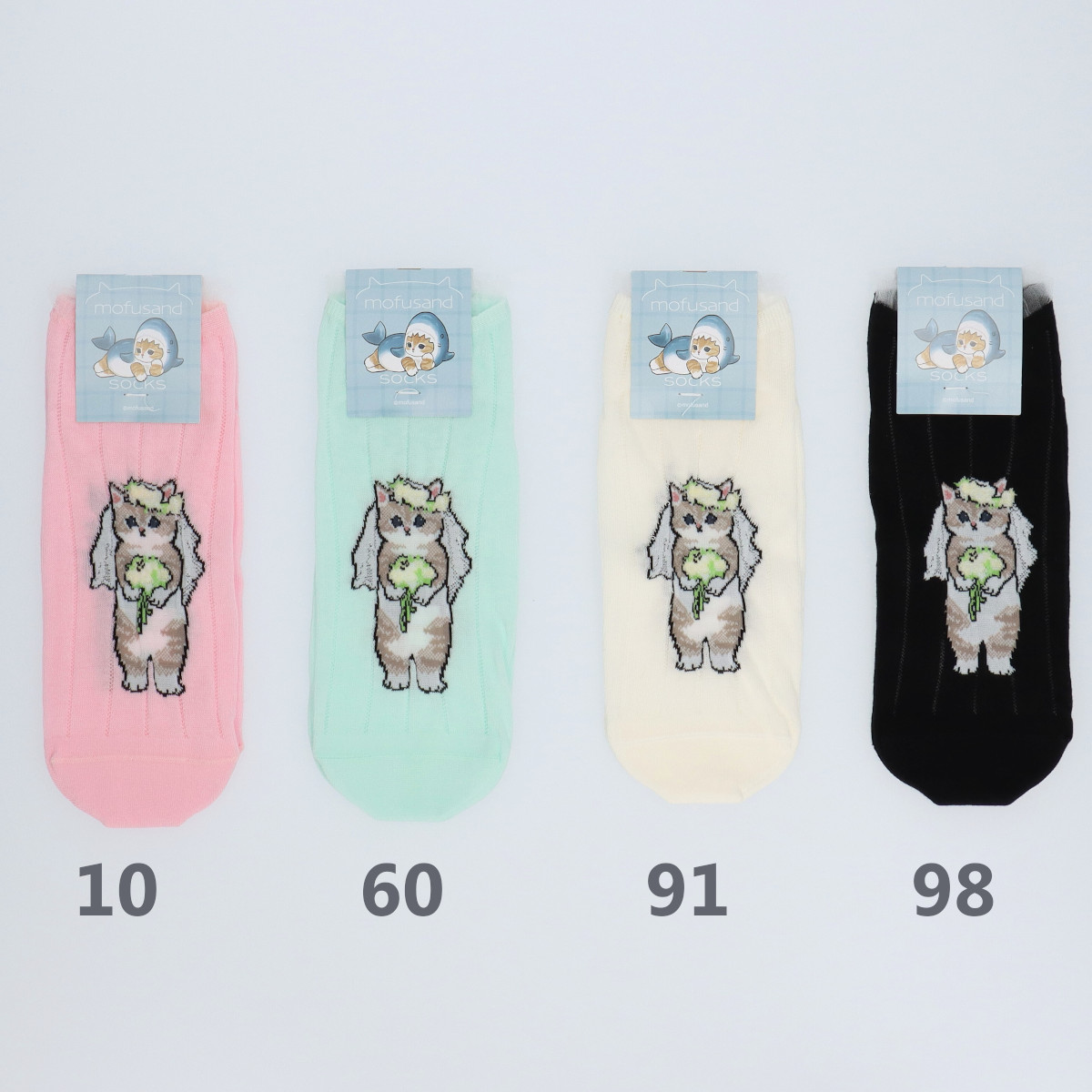 mofusand モフサンド ブライダル猫 足口レース クルー丈 ソックス