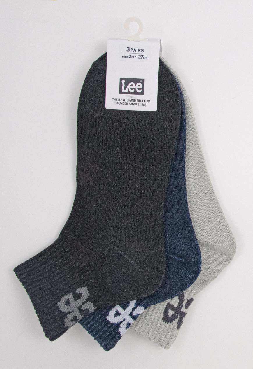 Lee メンズ 3足組 ショート丈 ソックス