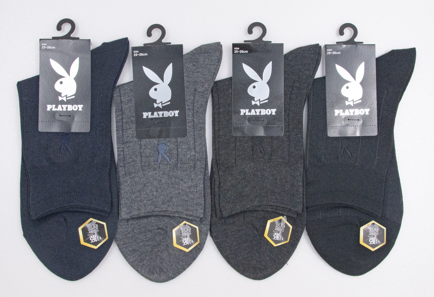 PLAYBOY メンズ 足底メッシュ ミドル丈 ソックス