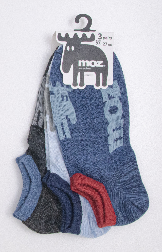 MOZ メンズ 3足組 スニーカー丈 ソックス