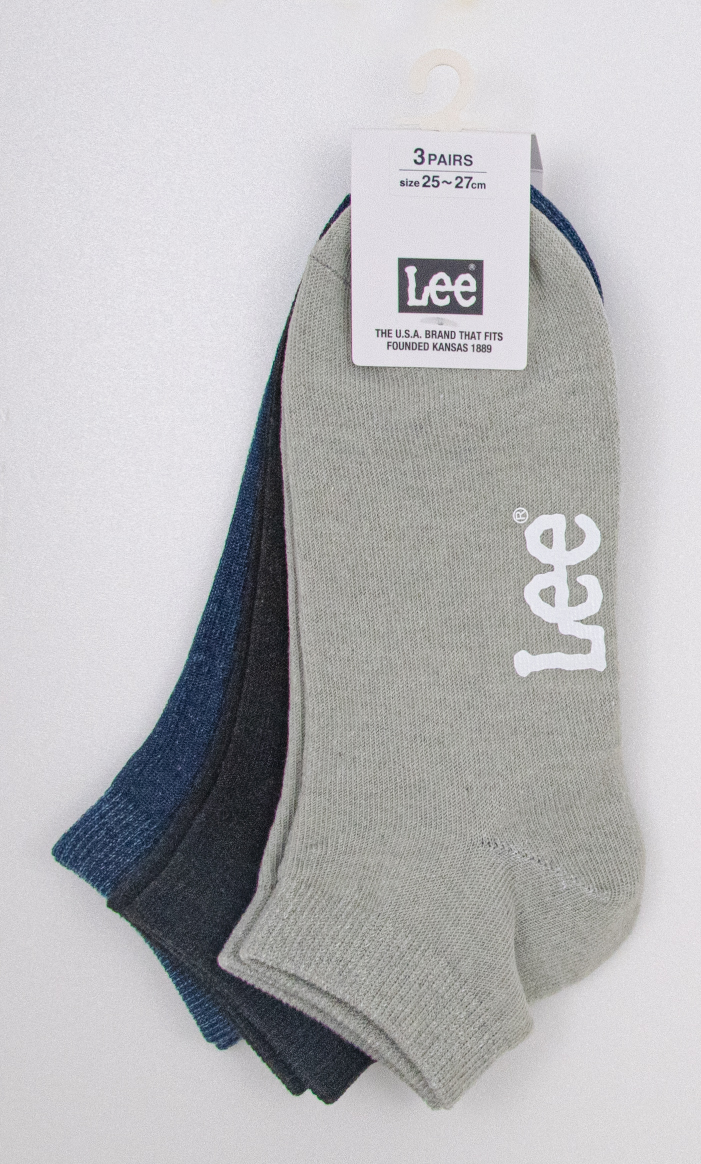 Lee メンズ 3足組 スニーカー丈 ソックス
