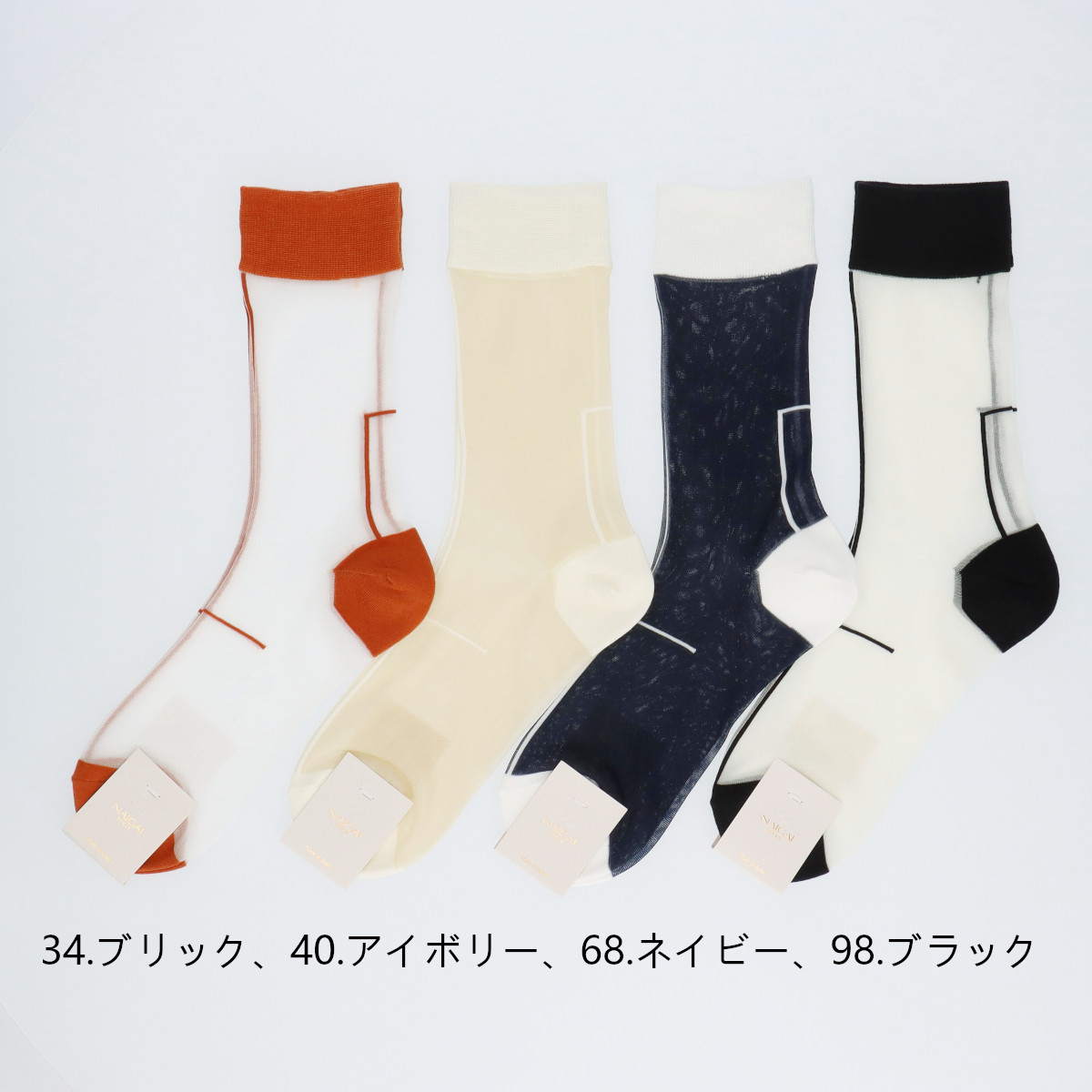 NAIGAI STYLE ナイガイ スタイル 日本製 シアーライン クルー丈 レディース ソックス