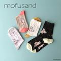 mofusand モフサンド 目玉焼き猫 クルー丈 ソックス